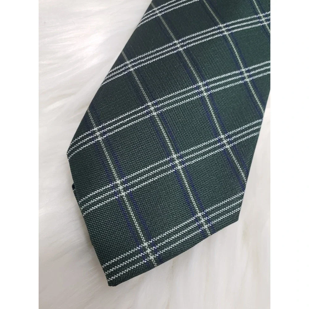 NEW Tommy Hilfiger Mens Necktie Neck Tie Green Plaid‎ Checked Picnic MCM Retro